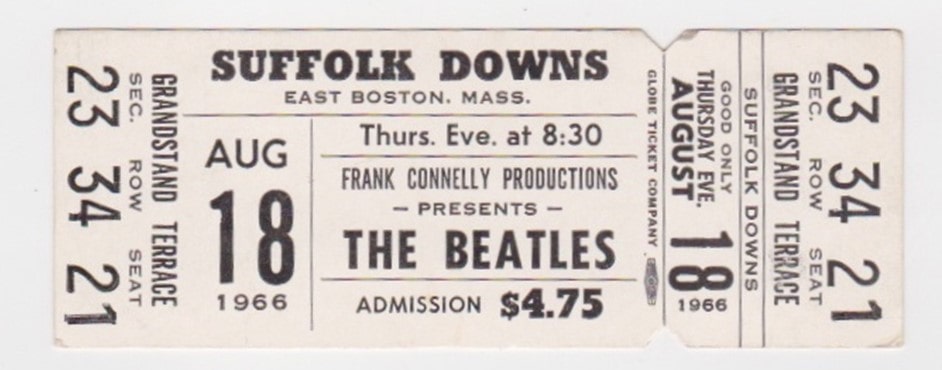Old Beatles concert ticket