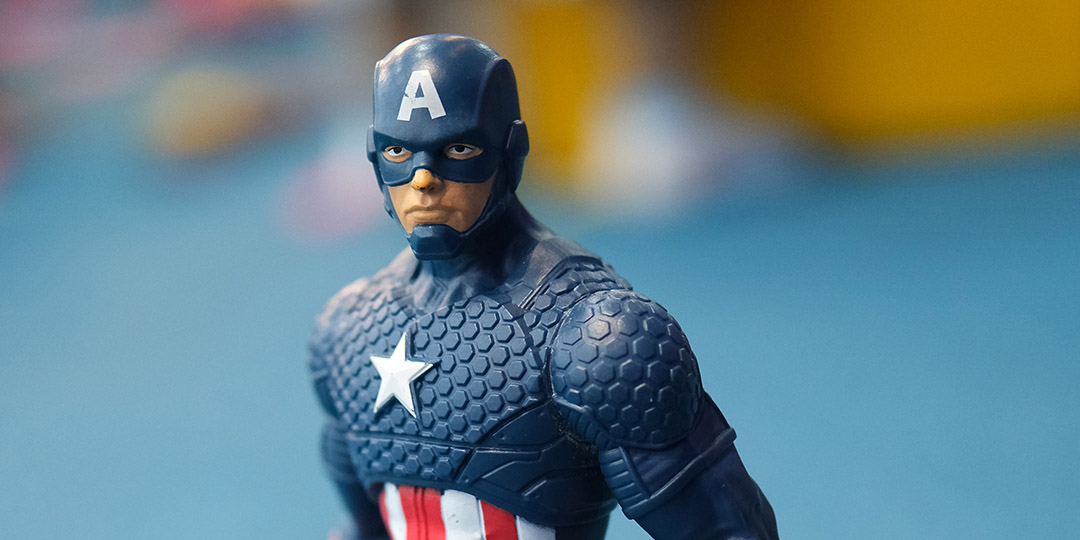 Captain America action figure closeup