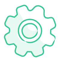 green gear icon