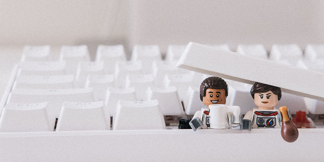 Lego figures with a keyboard