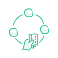 Hand with credit card as one touchpoint in customer journey