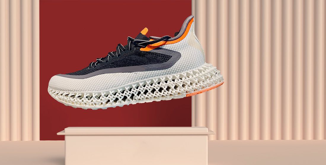 Sneaker floating above podium for a raffle