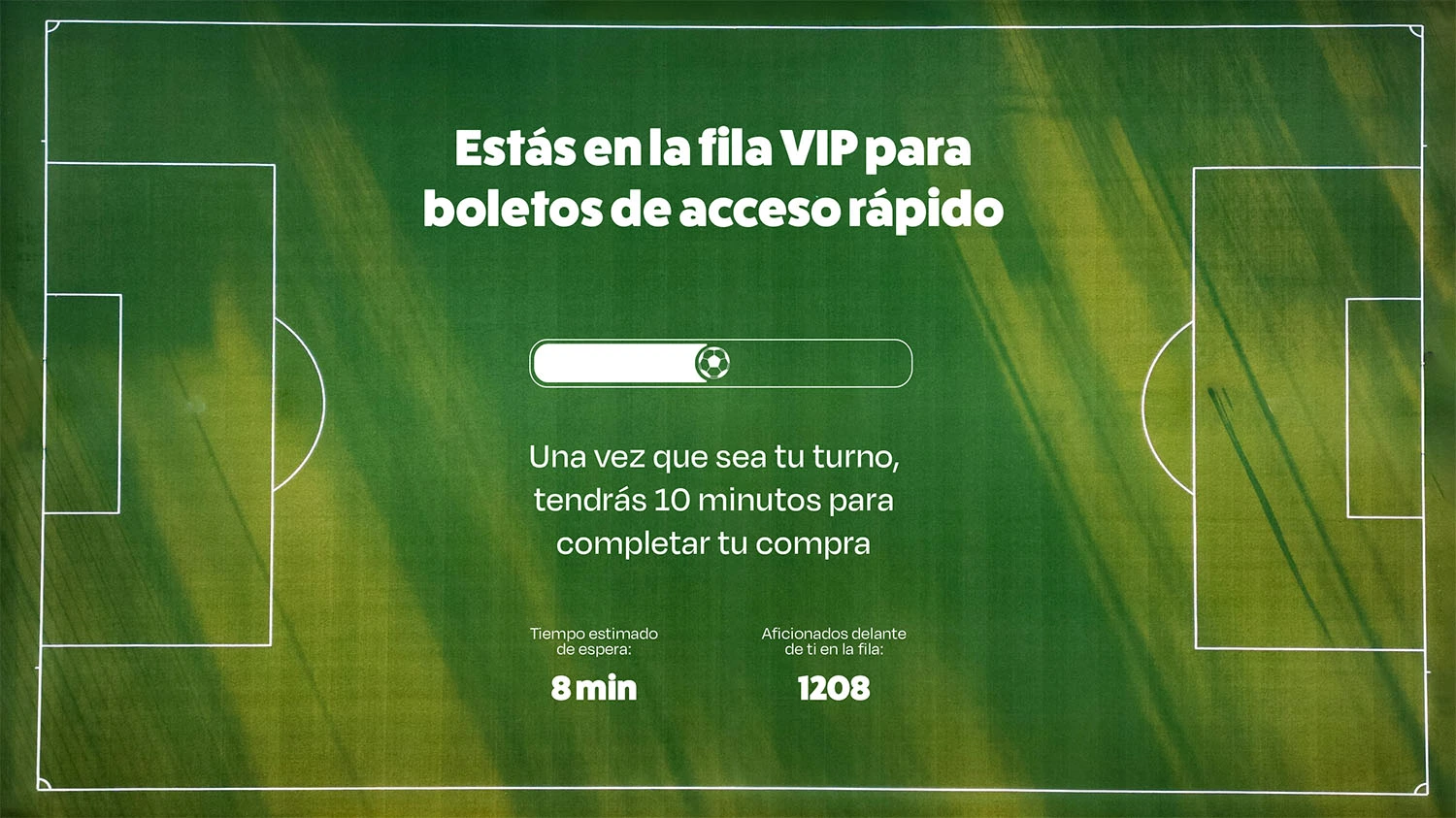 página de espera para entradas de fútbol