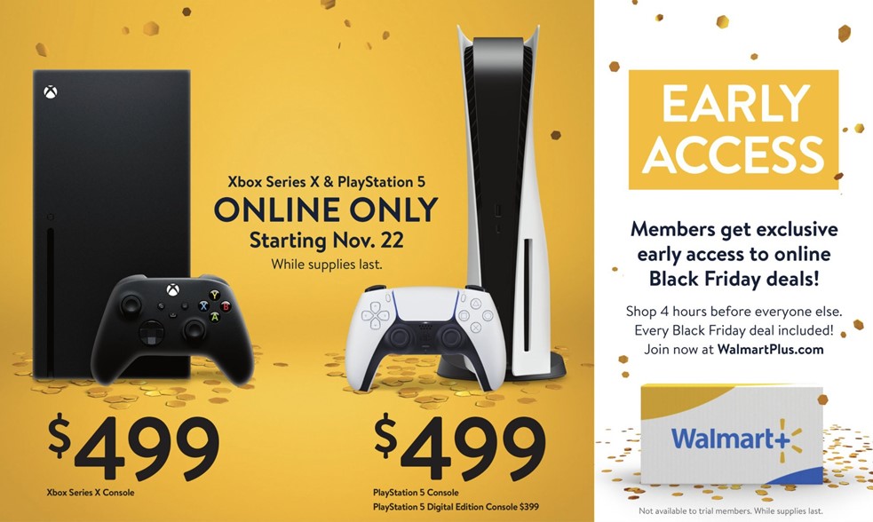 Black Friday WalmartPlus promotion: get early access to PS5s and XBOX series X with WalmartPlus