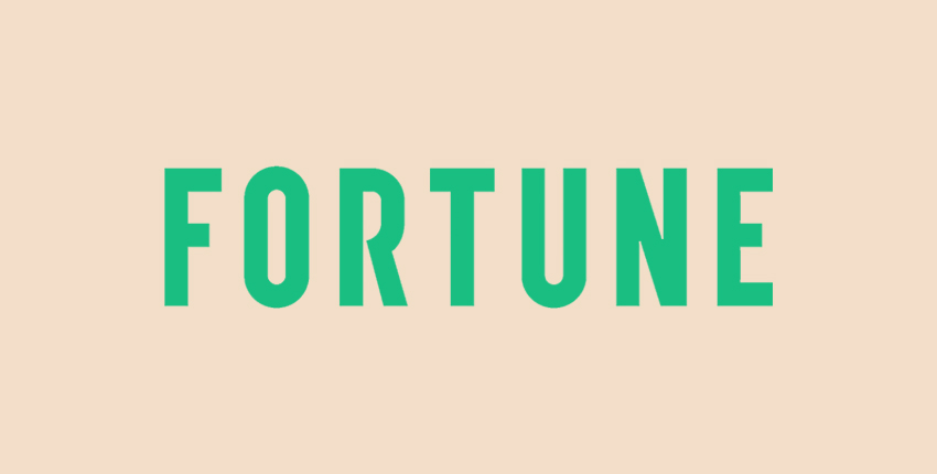 Fortune magazine logo on beige background