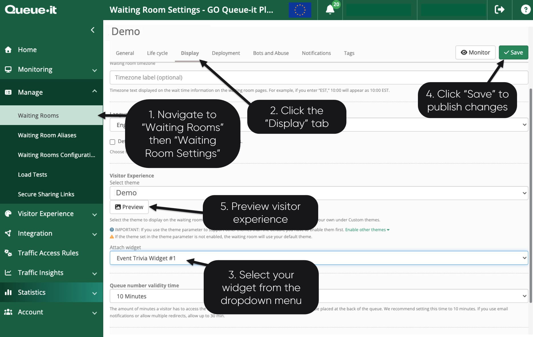 Add widget to waiting room