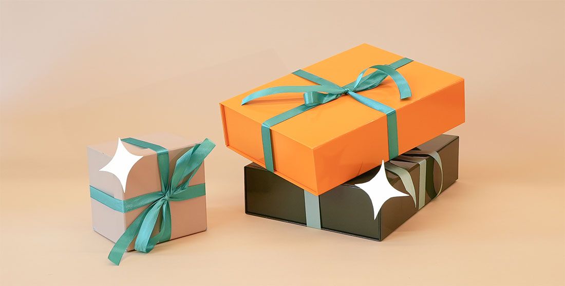 Gifts on beige background
