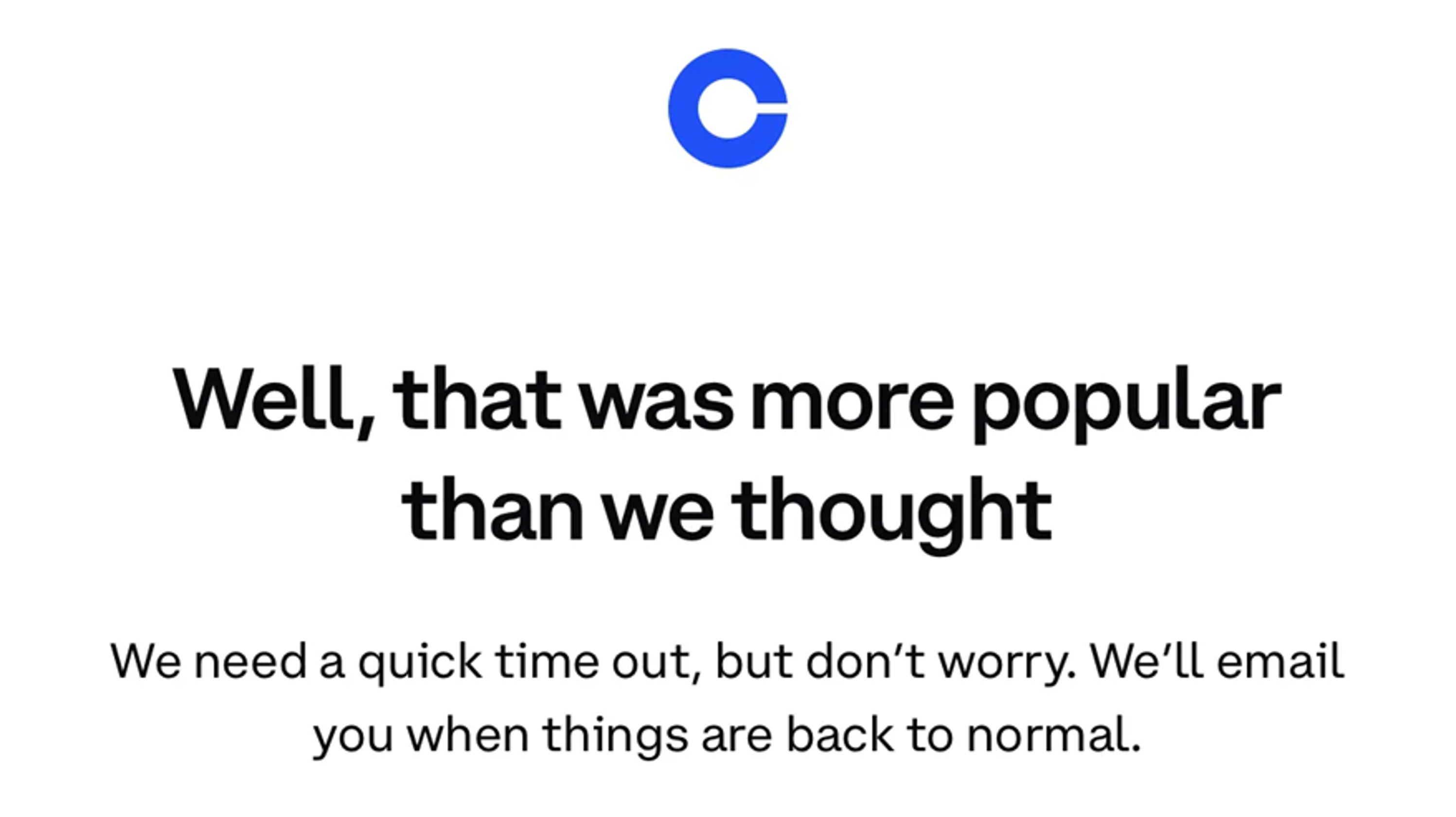 Coinbase Website crash