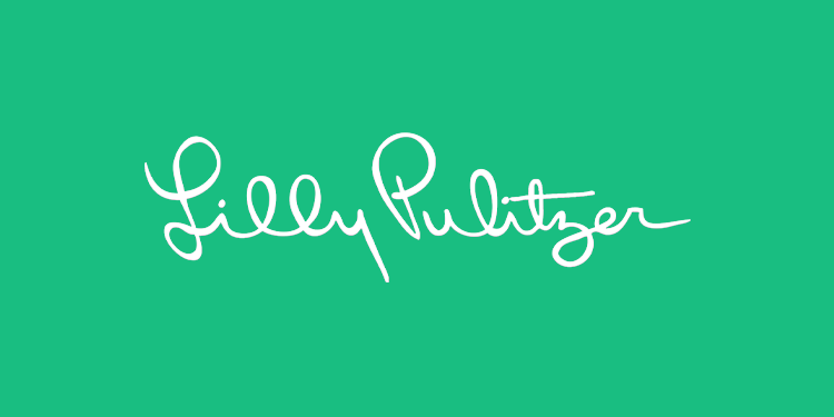 Lilly Pulitzer logo on green background