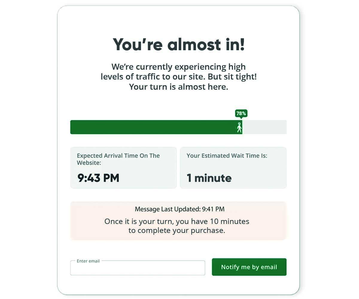 Queue for peak traffic