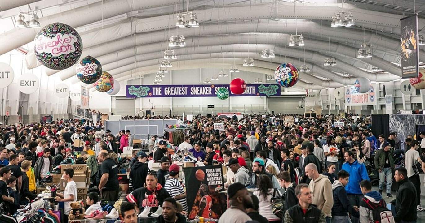 Sneaker Con, large conference of people selling, trading, and discussing sneakers