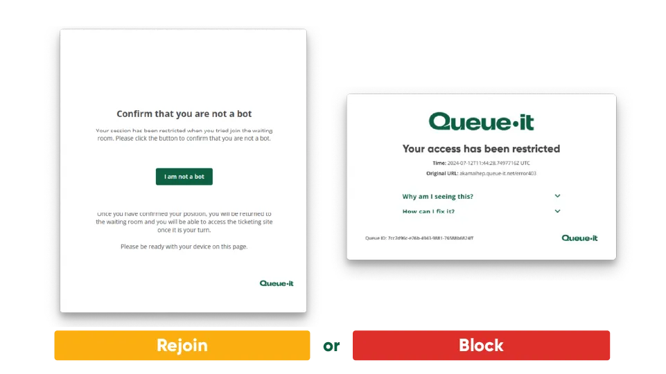 Queue rejoin and block